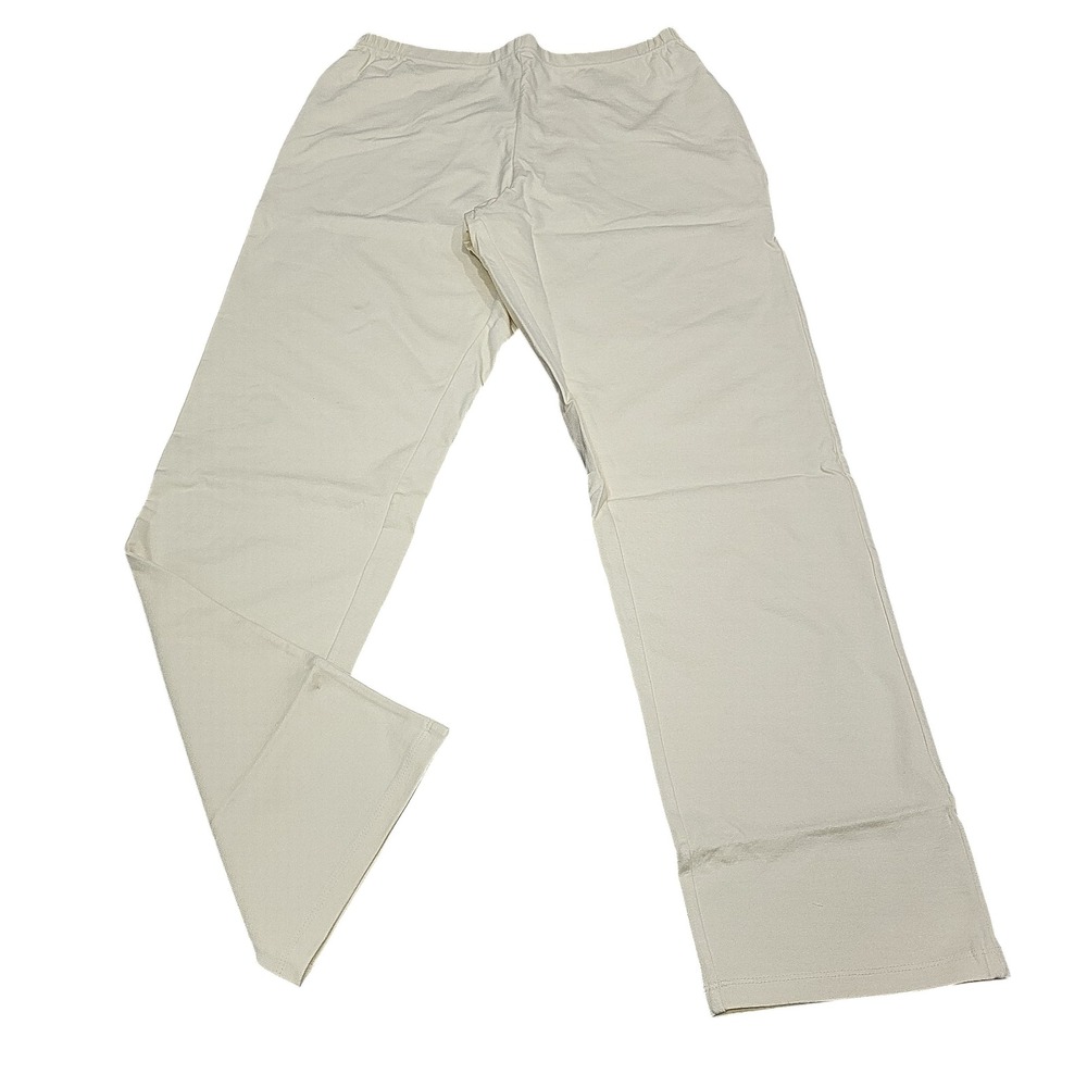 Women with Control Ponte Royale Knit Pull On Pants Beige Large A366002